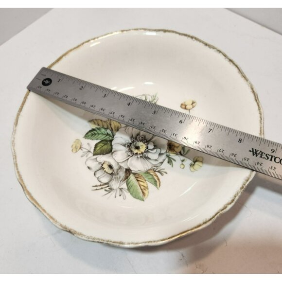 Vintage Royal Tudor 22 Kt Gold Linda Floral Round Porcelain Serving Bowl - Picture 12 of 13